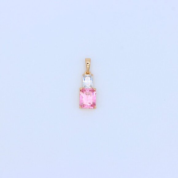 "Chic Pink Pendant in Gold-Plated Brass – Feminine and Elegant Look, XPPT1808 - Picture 11 of 13